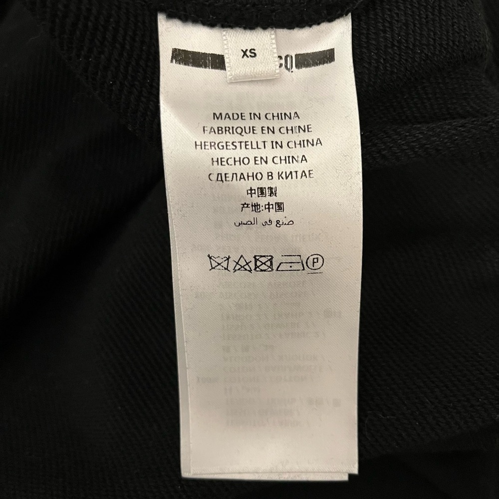 BNWOT Alexander McQueen McQ Black Hoodie Dress with Burnout Velvet Details, szXS - Picture 7 of 8